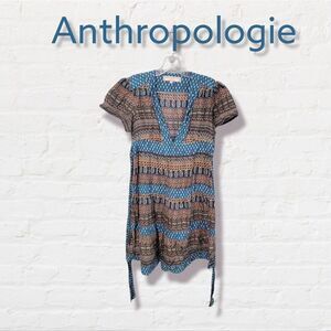 Anthropologie What Comes Around Goes Around Tie Fit and Flare Dress‎